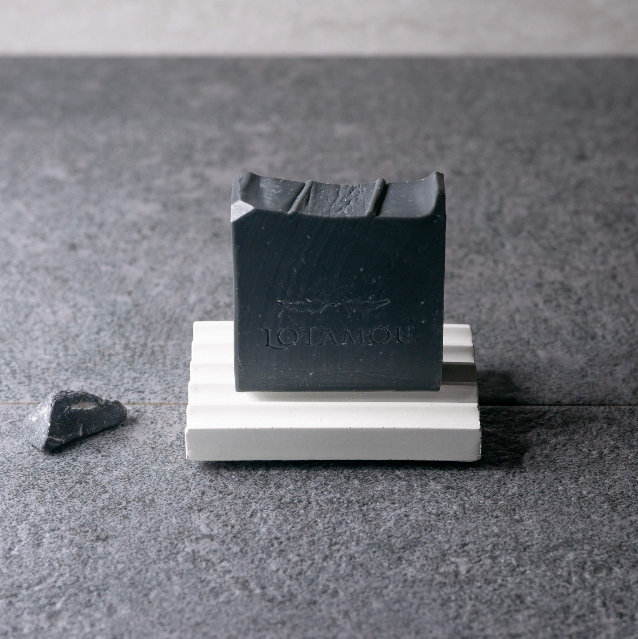 Rectangular Concrete Soap Dish | White