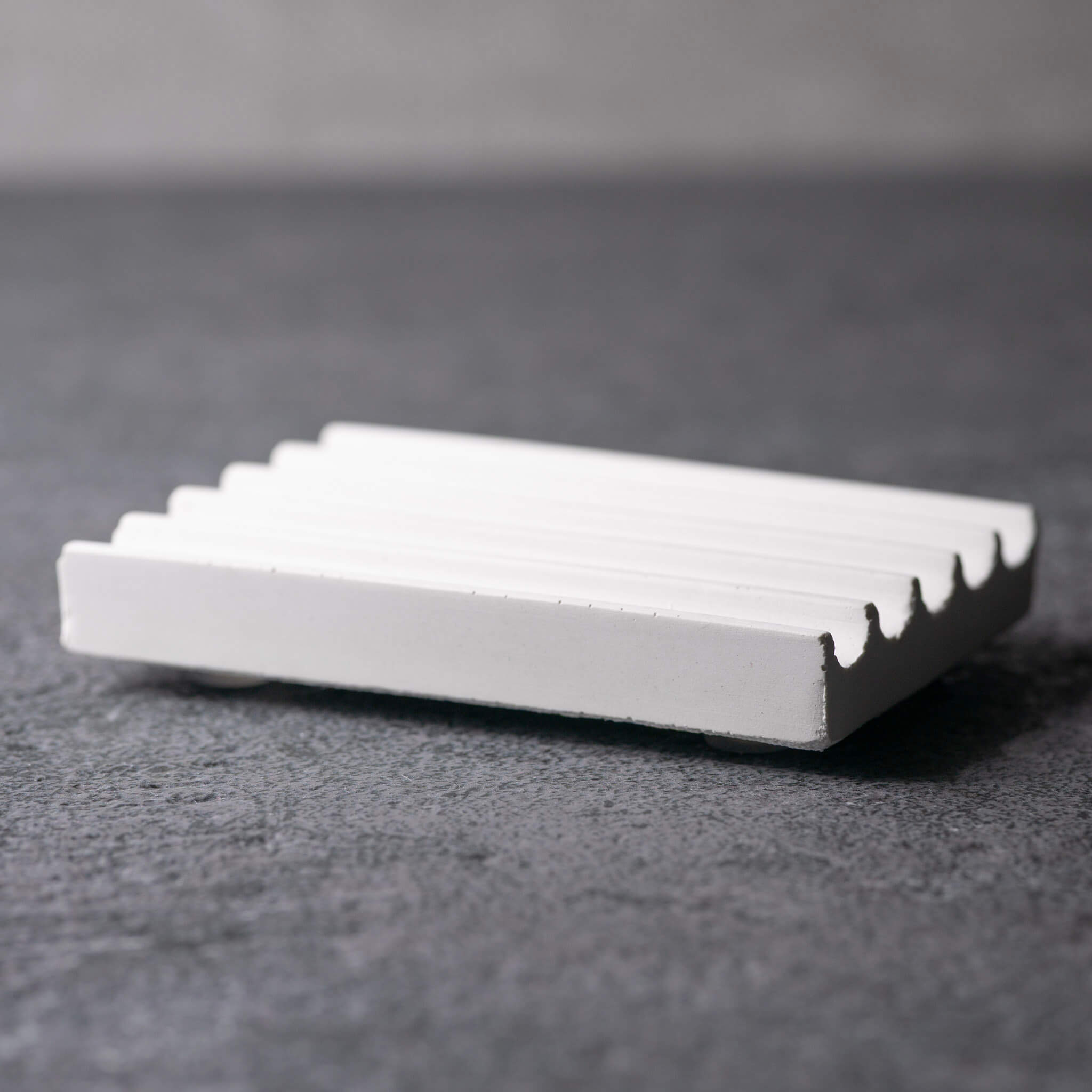 Rectangular Concrete Soap Dish | White