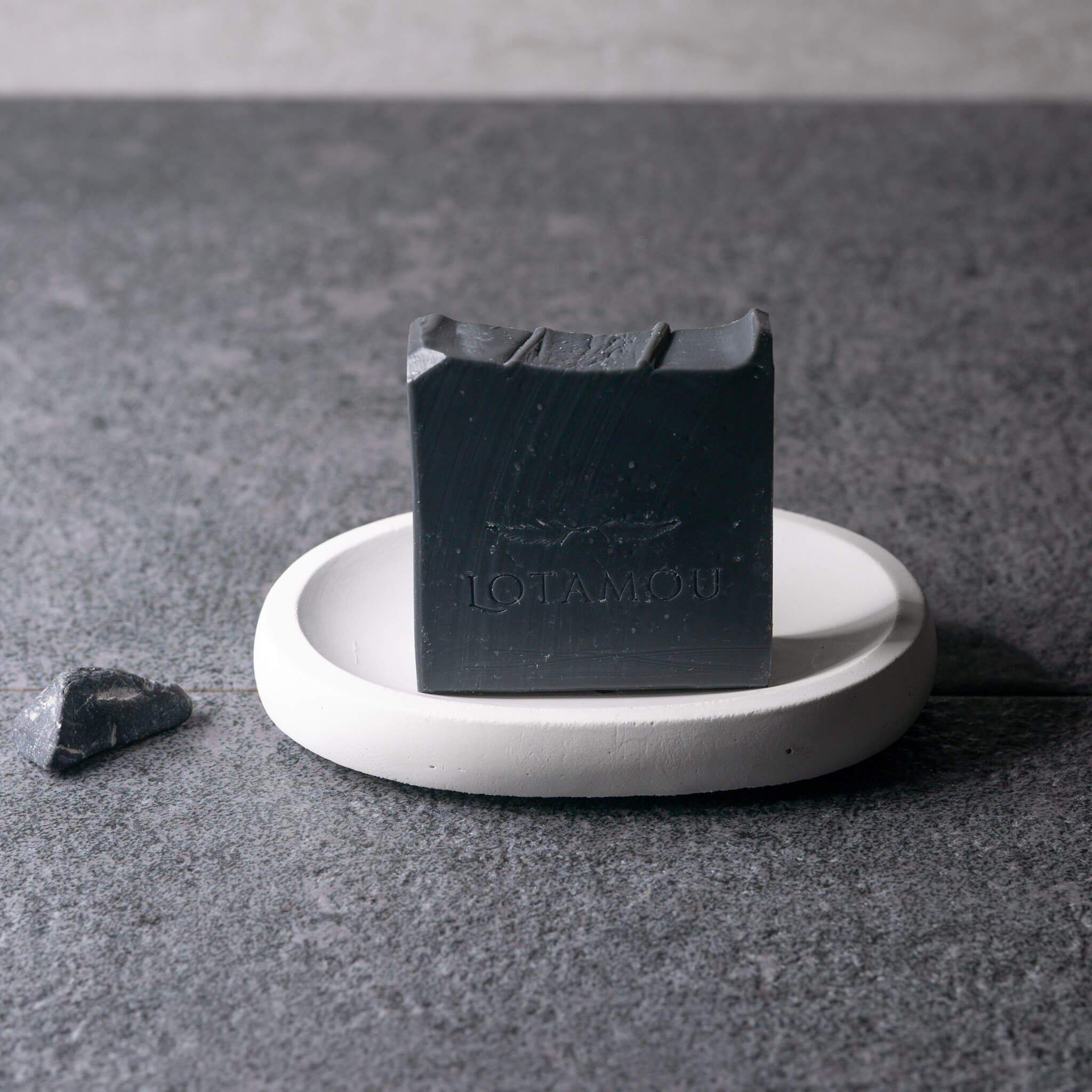 Oval Concrete Soap Dish | White