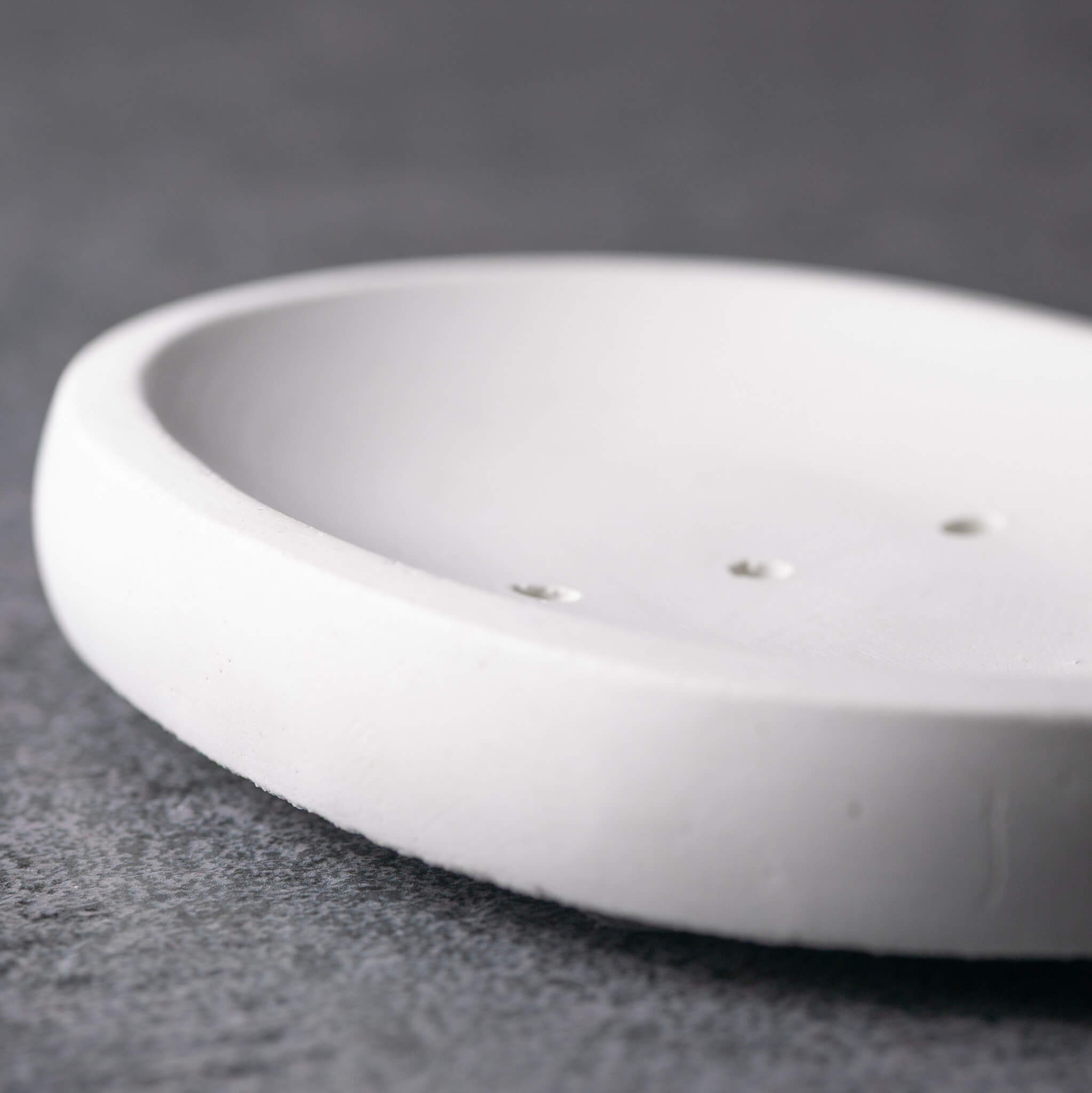 Oval Concrete Soap Dish | White