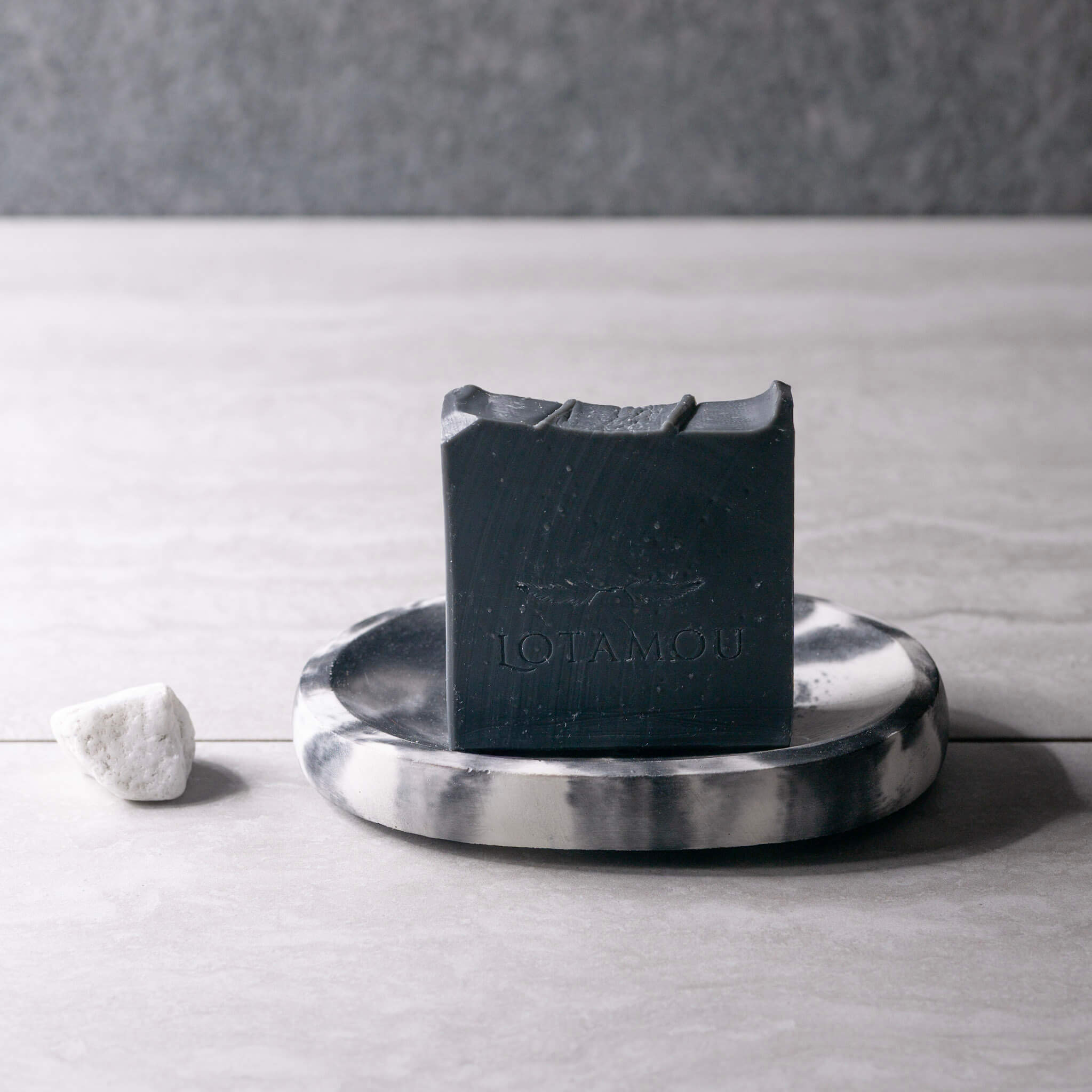 Oval Concrete Soap Dish | Marble Monochrome