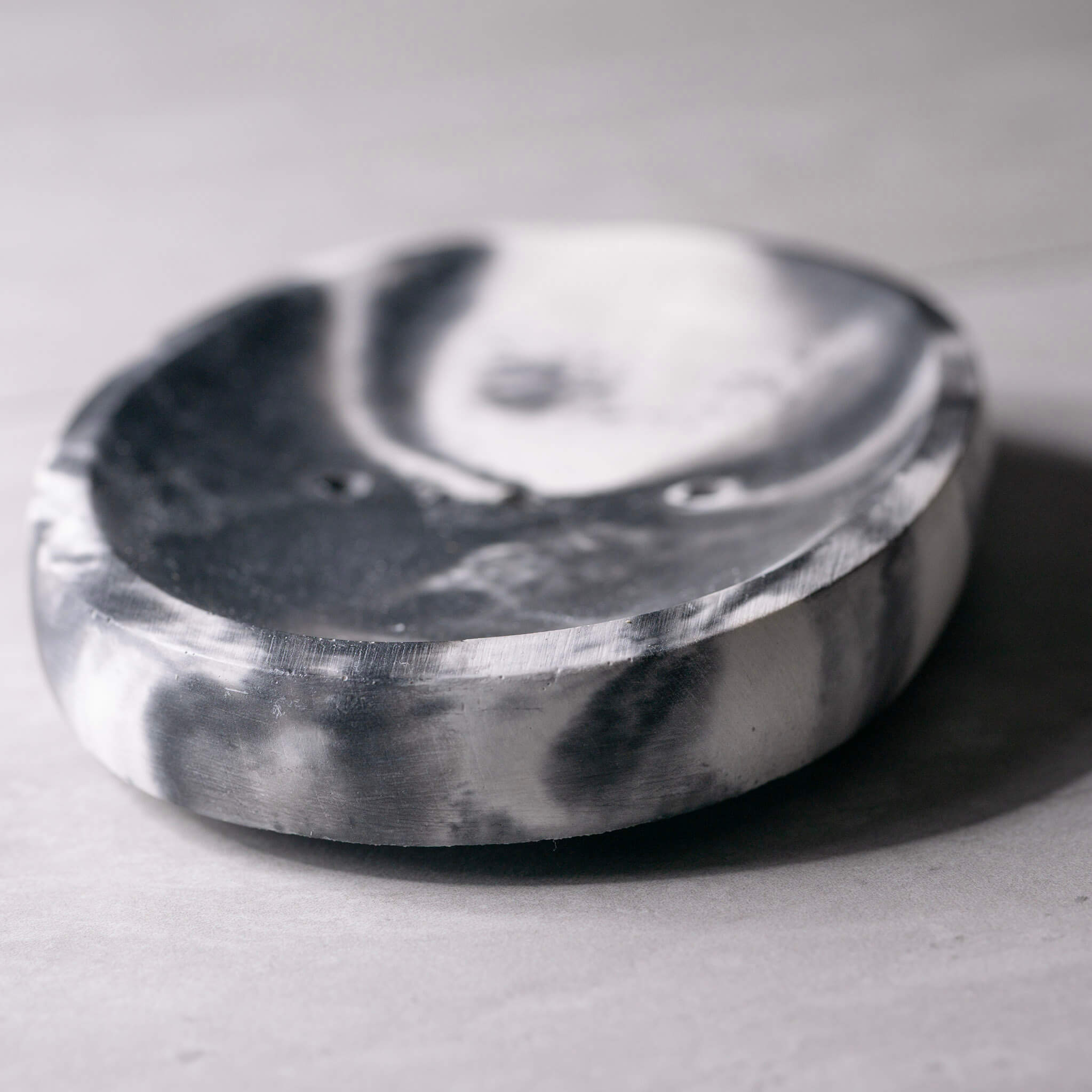 Oval Concrete Soap Dish | Marble Monochrome